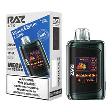 Black & Blue Lime Flavored RAZ DC25000 Disposable Vape Device - 25K Puffs - 6PK | Everything Vapes