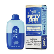 Blueberry Cereal Donut Milk Flavored FIFTY BAR 6500 Disposable Vape Device 6PK | EveryThing Vapes