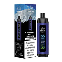 Blueberry Mint (LCD Screen) Flavored Al Fakher Disposable Vape Device - 800K Puffs - 10PK | EveryThing Vapes