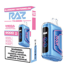 Blueberry Watermelon Flavored Raz TN9000 Disposable Vape Device - 9000K Puffs - 6PK | everythingvapes.com