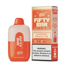 Diamond Peach Ice Flavored FIFTY BAR 6500 Disposable Vape Device 6PK | EveryThing Vapes