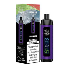 Lush Ice Flavored Al Fakher Crown Bar Disposable Vape Device - 8000 Puffs | everythingvapes.com - 10PK