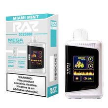 Miami Mint Flavored RAZ DC25000 Disposable Vape Device - 25K Puffs - 6PK | Everything Vapes