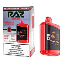 Orange Berry Lime Ice Flavored RAZ DC25000 Disposable Vape Device - 25K Puffs - 6PK | Everything Vapes