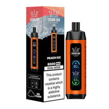 Peach Ice Flavored Al Fakher Crown Bar Disposable Vape Device - 8000 Puffs | everythingvapes.com - 10PK