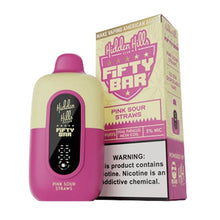 Pink Sour Straws Flavored Fifty Bar x Hidden Hills Disposable Vape Device - 2000K Puffs - 3PK | EveryThing Vapes
