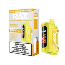 Sour Mango Pineapple Flavored Raz TN9000 Disposable Vape Device 6PK | everythingvapes.com