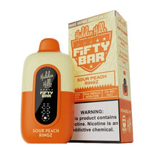 Sour Peach Ringz Flavored Fifty Bar x Hidden Hills Disposable Vape Device - 2000K Puffs - 3PK | EveryThing Vapes