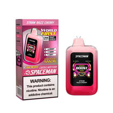 Straw Razz Cherry Flavored Spaceman Nebula 25K Plus Disposable Vape Device 6PK | EveryThing Vapes