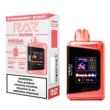 Strawberry Burst Flavored RAZ DC25000 Disposable Vape Device - 25K Puffs - 6PK | Everything Vapes