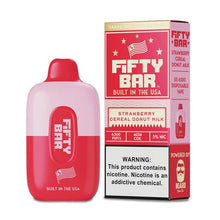 Strawberry Cereal Donut Milk Flavored FIFTY BAR 6500 Disposable Vape Device 6PK | EveryThing Vapes