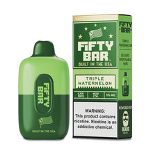 Triple Watermelon Flavored FIFTY BAR 6500 Disposable Vape Device 6PK | EveryThing Vapes