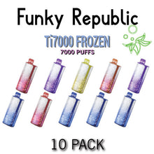 Funky Republic Ti7000 Frozen Edition Disposable Vape Device | 7000 Puffs - 10PK
