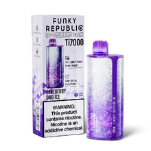 Blueberry Duo Ice Flavored Funky Republic Ti7000 Frozen Edition Disposable Vape Device - 7000 Puffs | everythingvapes.com - 3PK