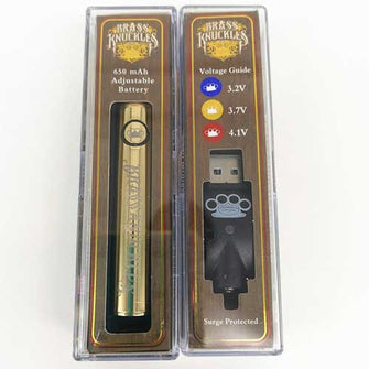 Brass Knuckles Battery 650Mah Gold Variable Voltage Vape Pen For 510 Thread Thick Oil Vape Cartridge - EveryThing Vapes