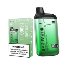 Cool Mint Flavored Leaf Bar Platinum Disposable Vape Device 8000 Puffs 3PK | everythingvapes.com