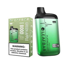 Green Apple Flavored Leaf Bar Platinum Disposable Vape Device 8000 Puffs 6PK | everythingvapes.com