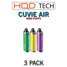 HQD Cuvie AIR Disposable Vape Device 3PK, 12ml of e-liquid, 1600mAh battery capacity, lasting more than 4000 puffs | EveryThing Vapes