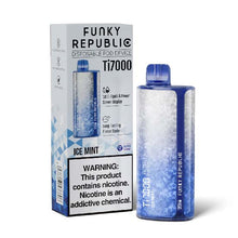Ice Mint Flavored Funky Republic Ti7000 Frozen Edition Disposable Vape Device - 7000 Puffs | everythingvapes.com - 3PK