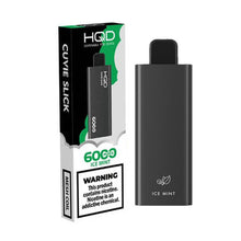 Ice Mint Flavored HQD Cuvie Slick Disposable Vape Device 6000 Puffs - 10 Pack | everythingvapes.com