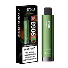 Mint Tobacco Flavored HQD Cuvie Plus 2.0 Disposable Vape Device - 9000 Puffs | everythingvapes.com - 1PC