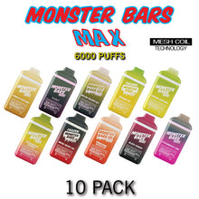 Monster Bars MAX Disposable Vape Device by Jam Monster - 10PK Banana Custard