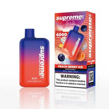 Peach Berry Ice Flavored Supreme BAR Disposable Vape Device 6000 Puffs 3PK | everythingvapes.com