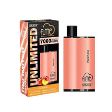 Peach Ice Flavored Fume UNLIMITED Disposable Vape Device