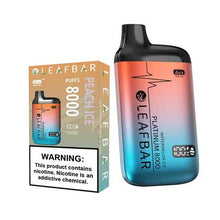 Peach Ice Flavored Leaf Bar Platinum Disposable Vape Device 8000 Puffs 6PK | everythingvapes.com