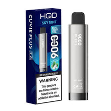 Sky Mint Flavored HQD Cuvie Plus 2.0 Disposable Vape Device - 9000 Puffs | everythingvapes.com - 1PC