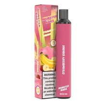 Strawberry Banana Flavored Monster Bars Disposable Vape Device 3500 puffs