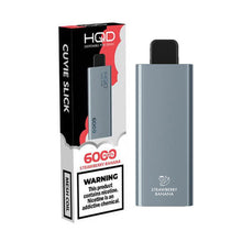 Strawberry Banana Flavored HQD Cuvie Slick Disposable Vape Device 6000 Puffs - 10 Pack | everythingvapes.com