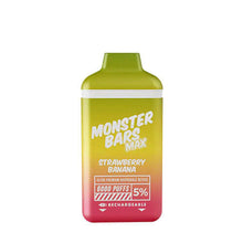 Monster Bars MAX Disposable Vape Device by Jam Monster - 6PK Strawberry Banana