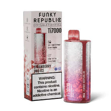 Strawberry Duo Ice Flavored Funky Republic Ti7000 Frozen Edition Disposable Vape Device - 7000 Puffs | everythingvapes.com - 1PC