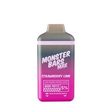 Monster Bars MAX Disposable Vape Device by Jam Monster - 3PK Strawberry Lime