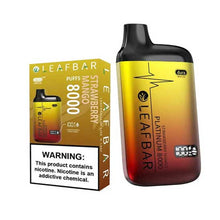 Strawberry Mango Flavored Leaf Bar Platinum Disposable Vape Device 8000 Puffs 6PK | everythingvapes.com