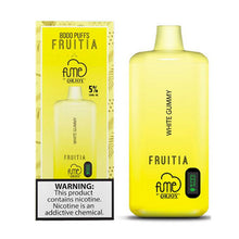 White Gummy Flavored Fume FRUITIA Disposable Vape Device - 8000 Puffs | everythingvapes.com - 6PK