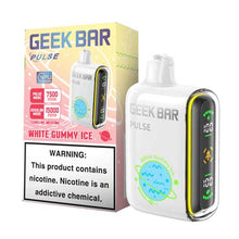 White Gummy Ice Flavored Geek bar Pulse Disposable Vape Device - 15000 Puffs | everythingvapes.com - 10PK