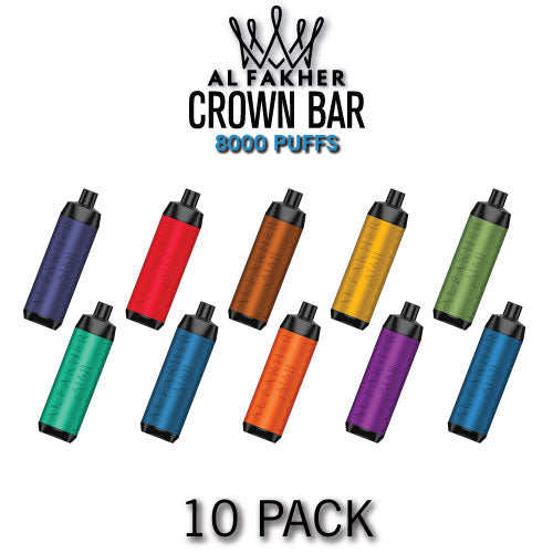 Al Fakher Crown Bar Disposable Vape Device | 8000 Puffs - 10PK | EveryThing Vapes