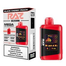 Black Cherry Peach Flavored Raz DC25000 Disposable Vape Device - 25K Puffs - 6PK | EveryThing Vapes