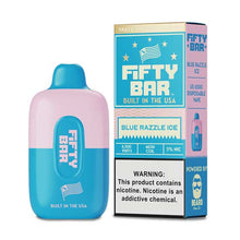 Blue Razzle Ice Flavored FIFTY BAR 65000 Disposable Vape Device 6PK | EveryThing Vapes