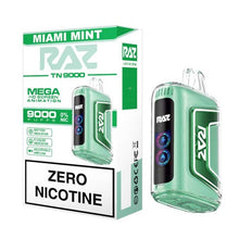 Miami Mint Flavored RAZ TN9000 ZERO Disposable Vape Device - 9000 Puffs | Everything Vapes