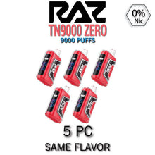 Raz TN9000 ZERO 0% Disposable Vape Device | 9000 Puffs - 5PC