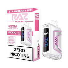 Strawberry Ice Flavored RAZ TN9000 ZERO Disposable Vape Device - 9000 Puffs | Everything Vapes