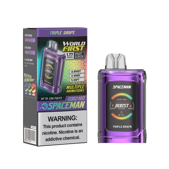 SPACEMAN PRISIM 20000 PUFFS DISP 5CT- TRIPLE GRAPE