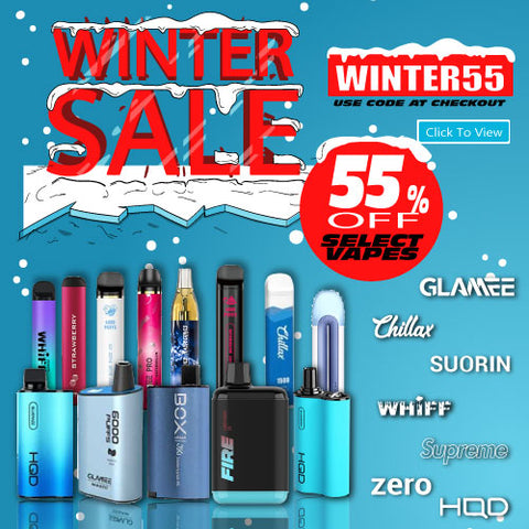winter sale on select dispsoable vapes only less 55%