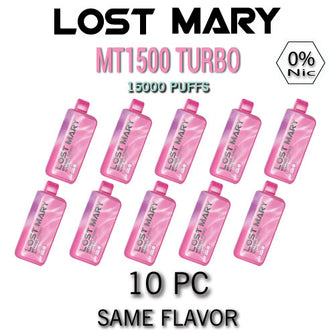 Lost Mary MT15000 Turbo ZERO 0% Disposable Vape Device | 15000 Puffs - 10PC