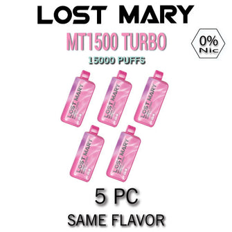 Lost Mary MT15000 Turbo ZERO 0% Disposable Vape Device | 15000 Puffs - 5PC