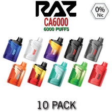 Raz CA6000 Zero Nicotine Disposable Vape Device | 6000 Puffs – 10PK