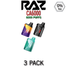 Raz CA6000 Zero Nicotine Disposable Vape Device | 6000 Puffs – 3PK